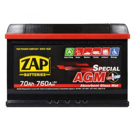 Автомобільний акумулятор ZAP AGM (L3) 70Ah 760A R+ 570 02z